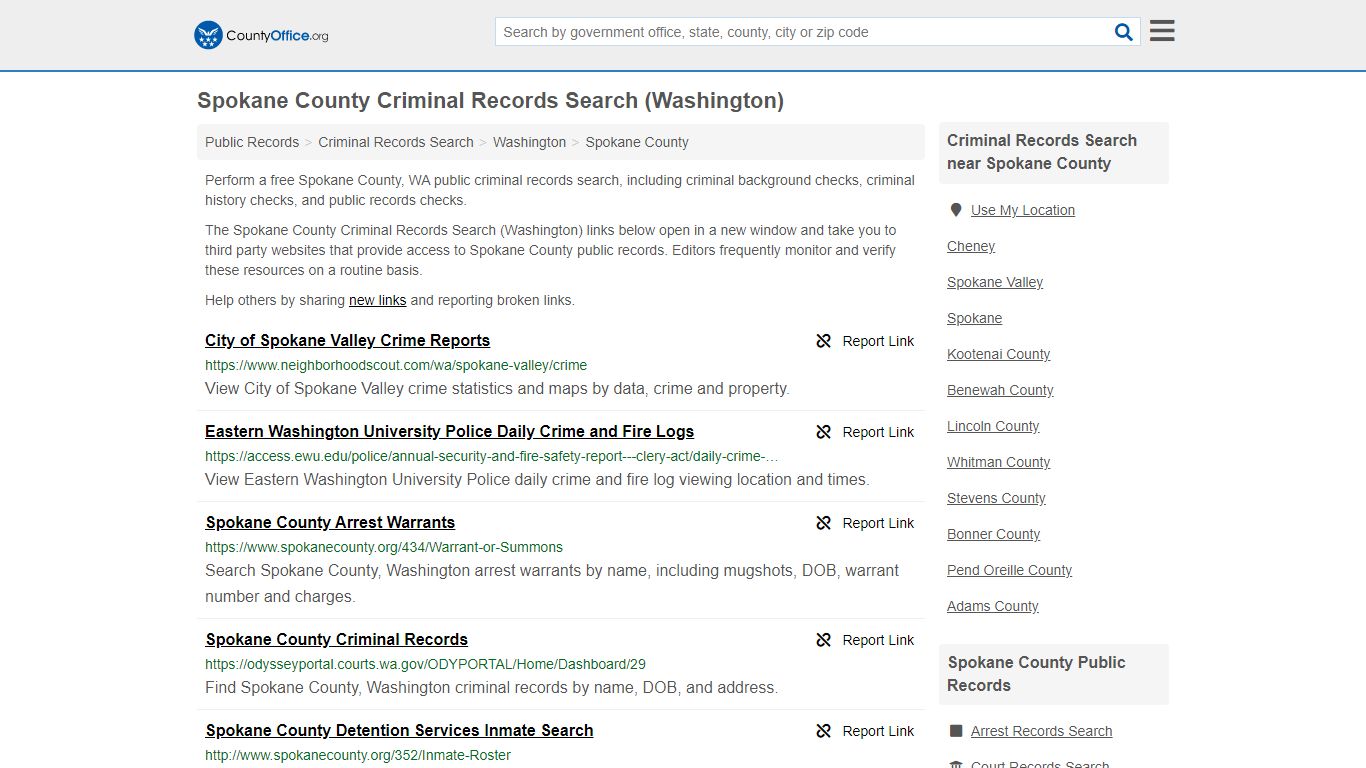 Criminal Records Search - Spokane County, WA (Arrests ...